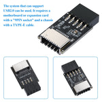 Pannello frontale USB 2.0 Header Adattatore interno da USB 9 pin a USB 2.0 tipo E, USB 2.0 9pin