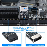 Pannello frontale USB 2.0 Header Adattatore interno da USB 9 pin a USB 2.0 tipo E, USB 2.0 9pin