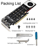 PCI-E X16 a M.2 M-key NVME X4 SSD Supporto adattatore di espansione array RAID 2242/2260/2280/22110, PH44Plus