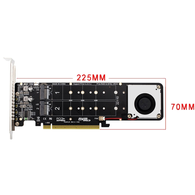 PCI-E X16 a M.2 M-key NVME X4 SSD Supporto adattatore di espansione array RAID 2242/2260/2280/22110, PH44Plus
