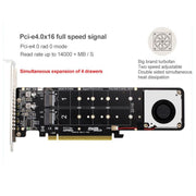 PCI-E X16 a M.2 M-key NVME X4 SSD Supporto adattatore di espansione array RAID 2242/2260/2280/22110, PH44Plus