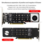 PCI-E X16 a M.2 M-key NVME X4 SSD Supporto adattatore di espansione array RAID 2242/2260/2280/22110, PH44Plus