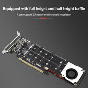 PCI-E X16 a M.2 M-key NVME X4 SSD Supporto adattatore di espansione array RAID 2242/2260/2280/22110, PH44Plus
