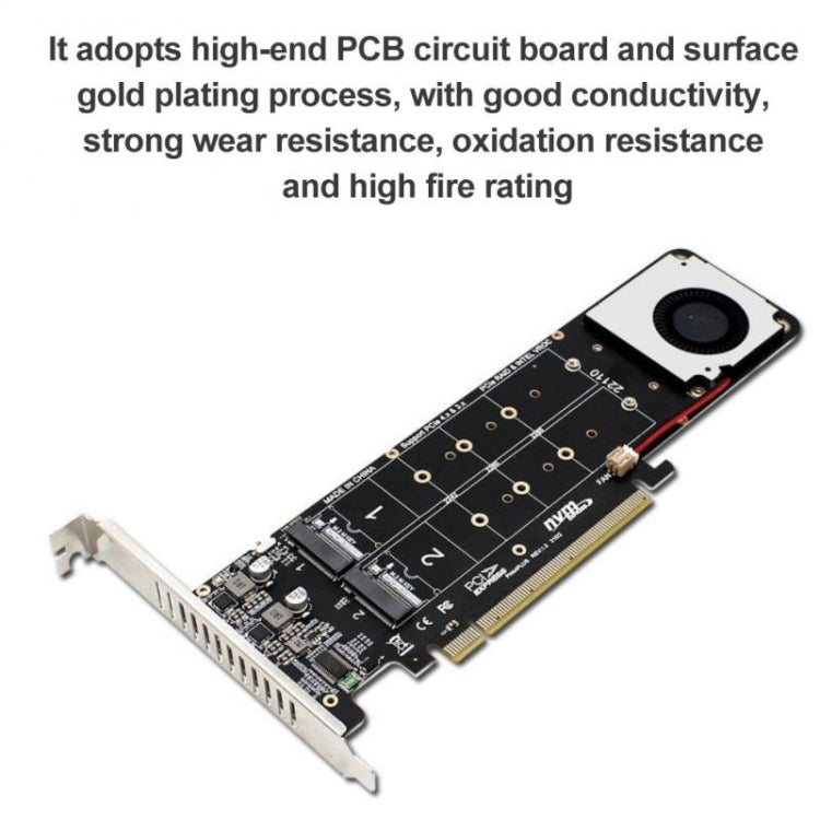 PCI-E X16 a M.2 M-key NVME X4 SSD Supporto adattatore di espansione array RAID 2242/2260/2280/22110, PH44Plus