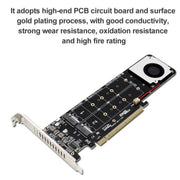 PCI-E X16 a M.2 M-key NVME X4 SSD Supporto adattatore di espansione array RAID 2242/2260/2280/22110, PH44Plus
