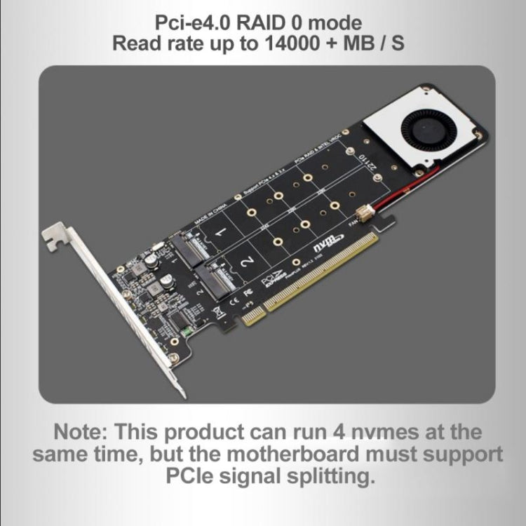PCI-E X16 a M.2 M-key NVME X4 SSD Supporto adattatore di espansione array RAID 2242/2260/2280/22110, PH44Plus