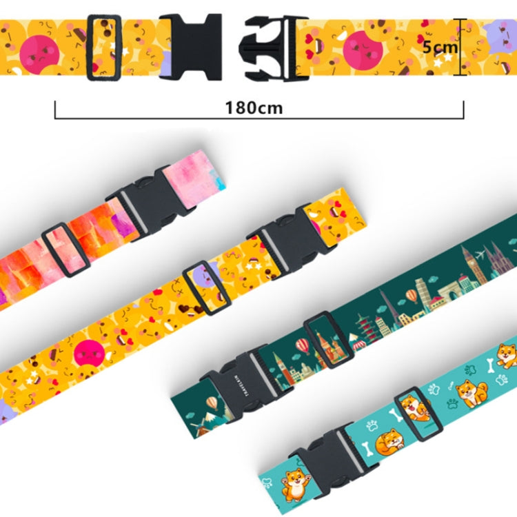 Cinghia di imballaggio anti-apertura fissa per bagagli da 2 pezzi, Honeycomb, Magic Color, Red Star, Travel Around, Smile, Rainbow, Blue Shiba Inu, Yellow Shiba Inu