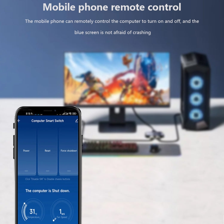 2.4G WIFI Computer Remote Boot Card Modulo interruttore wireless telecomando Funziona con Google Home Tmall Elf, WIFI Remote Boot Card