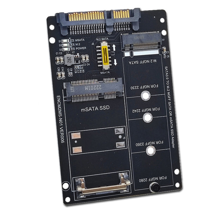 Scheda SATA 22PIN a MSATA o M.2 NGFF SATA Scheda convertitore SSD 2 in 1, Only Card, With SATA 22pin Cable, With USB 3.0 Cable