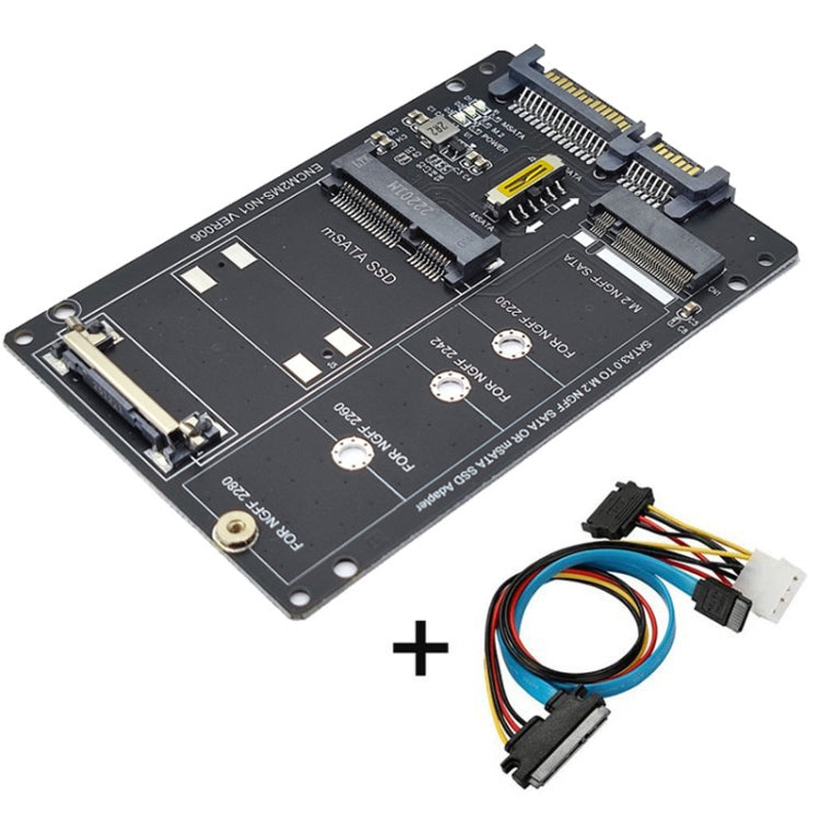 Scheda SATA 22PIN a MSATA o M.2 NGFF SATA Scheda convertitore SSD 2 in 1, Only Card, With SATA 22pin Cable, With USB 3.0 Cable