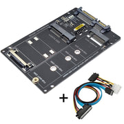 Scheda SATA 22PIN a MSATA o M.2 NGFF SATA Scheda convertitore SSD 2 in 1, Only Card, With SATA 22pin Cable, With USB 3.0 Cable