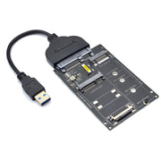 Scheda SATA 22PIN a MSATA o M.2 NGFF SATA Scheda convertitore SSD 2 in 1, Only Card, With SATA 22pin Cable, With USB 3.0 Cable