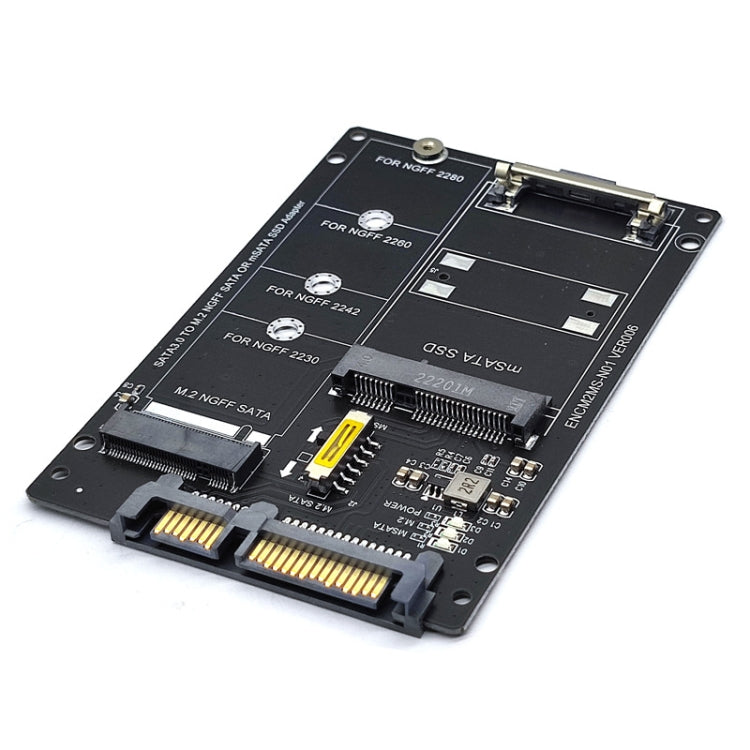Scheda SATA 22PIN a MSATA o M.2 NGFF SATA Scheda convertitore SSD 2 in 1, Only Card, With SATA 22pin Cable, With USB 3.0 Cable