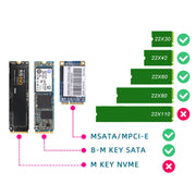 Scheda SATA 22PIN a MSATA o M.2 NGFF SATA Scheda convertitore SSD 2 in 1, Only Card, With SATA 22pin Cable, With USB 3.0 Cable