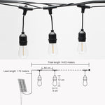 Luci a stringa solari RGB 14,6 metri per esterni IP65