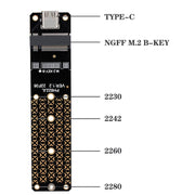 NGFF M.2 Bkey SATA Hard Disk SSD a scheda di conversione scheda di espansione USB3.1 Type-C / USB-C, SSD To USB3.1