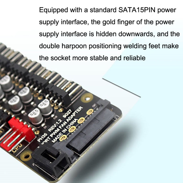 PWM Fan Hub Desktop Computer CPU Fan Expander Supporta 3Pin e 4Pin, PH35