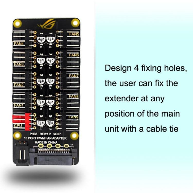 PWM Fan Hub Desktop Computer CPU Fan Expander Supporta 3Pin e 4Pin, PH35