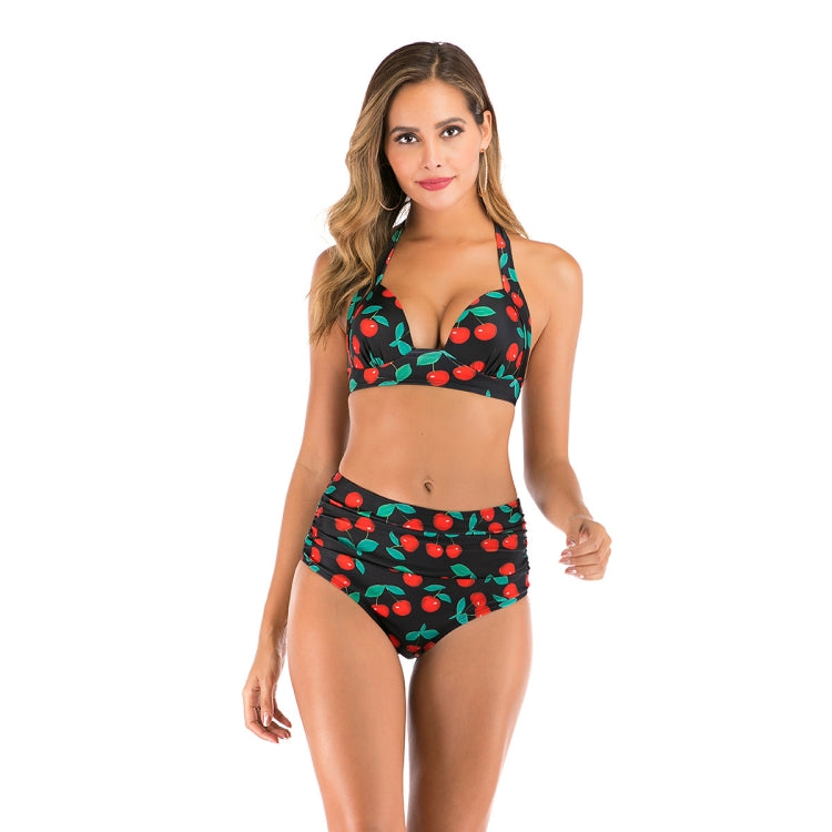 Costume da bagno bikini a vita alta senza schienale con scollo all'americana e spacco, XXXL