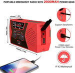 Radio di emergenza portatile solare a manovella 2000mAh