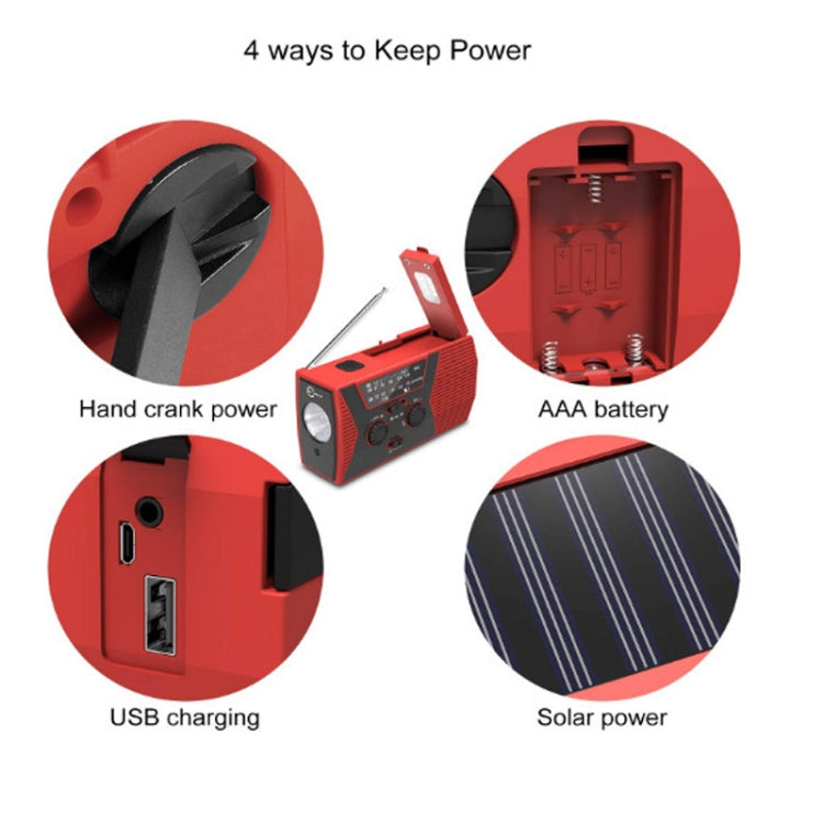 Radio di emergenza portatile solare a manovella 2000mAh
