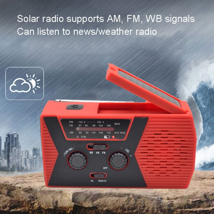 Radio di emergenza portatile solare a manovella 2000mAh