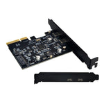 PCI-E 4X a USB3.1 Dual USB-C/Type-C Scheda di espansione da 10 Gbps con chip ASMedia ASM3142, PCE2TYC-A31