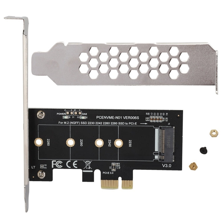 PCI-E 1X a M.2 NVME KEY-M Adattatore scheda riser SSD, With Baffle, Without Baffle