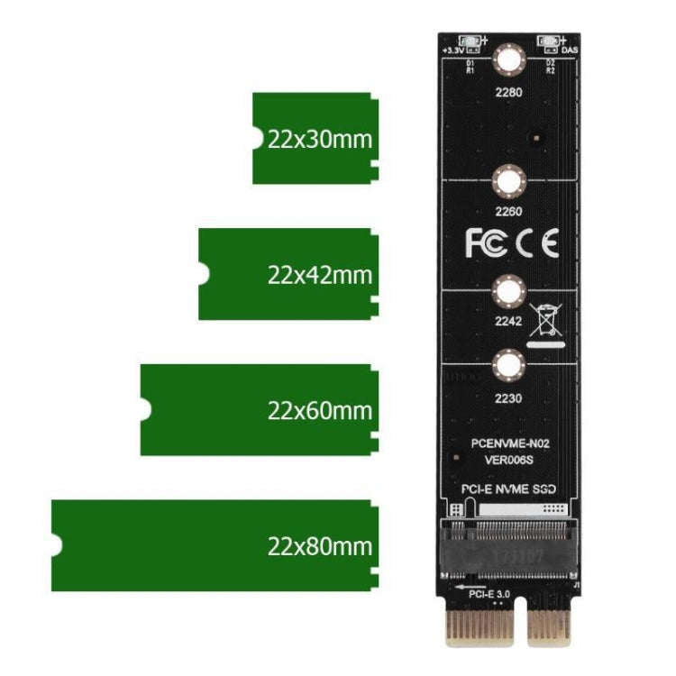 PCI-E 1X a M.2 NVME KEY-M Adattatore scheda riser SSD, With Baffle, Without Baffle