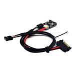 USB 2.0 da 9 pin a doppio connettore a 9 pin HUB da 1 a 2 adattatore per connettore di estensione con cavo di alimentazione SATA, 9pin To Dual 9pin