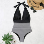 Costume intero estivo da donna con lacci senza schienale Bikini con stampa floreale, S