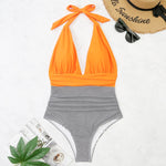 Costume intero estivo da donna con lacci senza schienale Bikini con stampa floreale, M