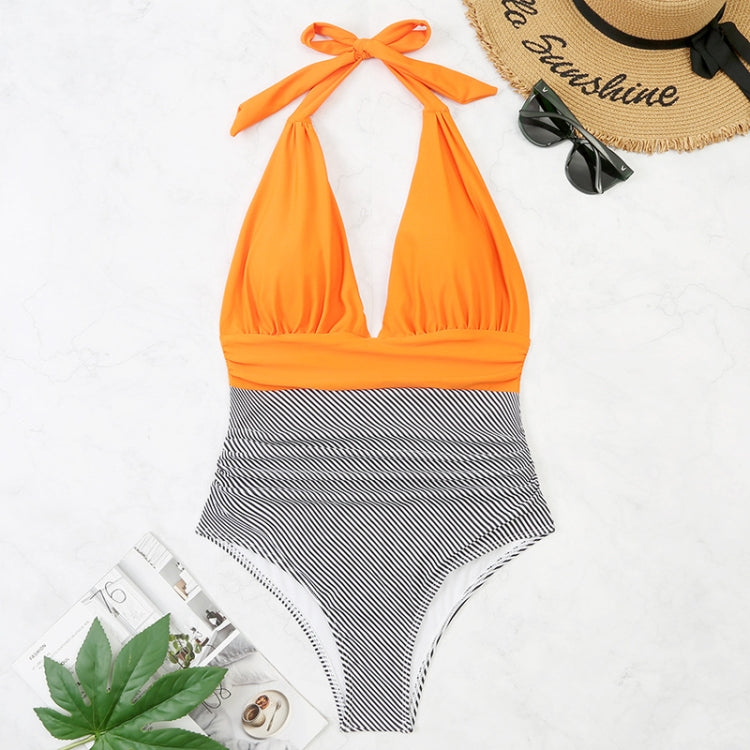 Costume intero estivo da donna con lacci senza schienale Bikini con stampa floreale, M