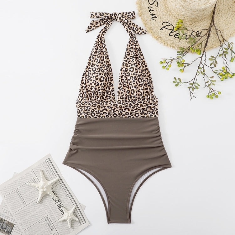 Costume intero estivo da donna con lacci senza schienale Bikini con stampa floreale, M
