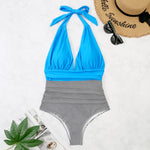 Costume intero estivo da donna con lacci senza schienale Bikini con stampa floreale, XL