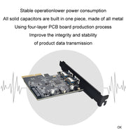 Scheda di espansione USB3.2 GEN2 Porta tipo A ASMedia ASM3142 Trasferimento 10 Gbps, PCE2USB-A32