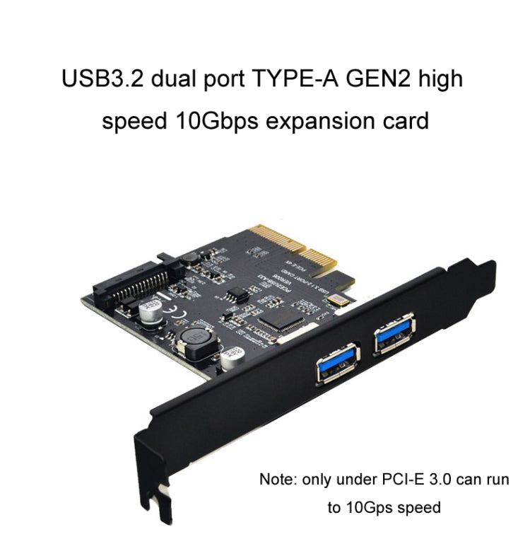 Scheda di espansione USB3.2 GEN2 Porta tipo A ASMedia ASM3142 Trasferimento 10 Gbps, PCE2USB-A32