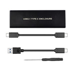 Da USB3.2 a M.2 NVME Hard Disk Box NGFF Protocollo PCIE a TYPE-C, White, Black, Black with C-C Cable, Silver White with C-C Cable