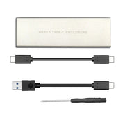 Da USB3.2 a M.2 NVME Hard Disk Box NGFF Protocollo PCIE a TYPE-C, White, Black, Black with C-C Cable, Silver White with C-C Cable