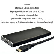 Da USB3.2 a M.2 NVME Hard Disk Box NGFF Protocollo PCIE a TYPE-C, White, Black, Black with C-C Cable, Silver White with C-C Cable