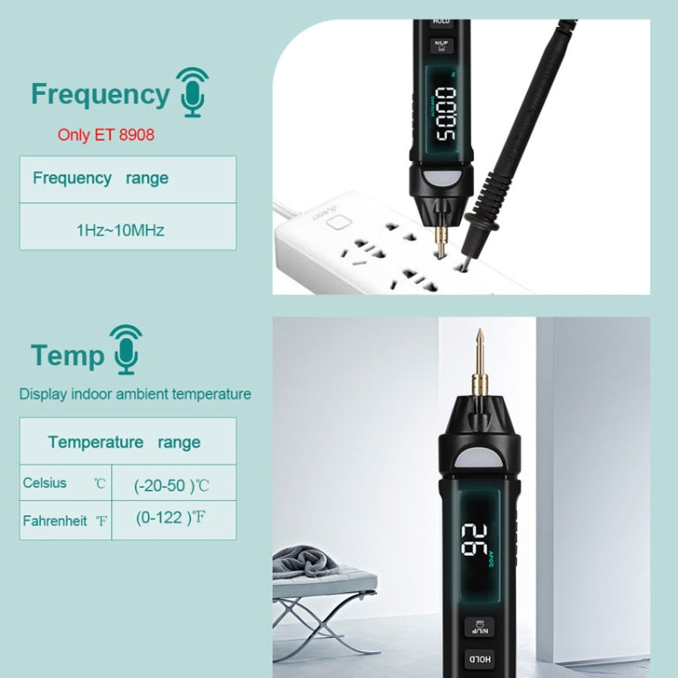 Multimetro digitale Test di tensione Penna Misuratore di capacità Diodo NVC Tester, WinAPEX  ET8906, WinAPEX  ET8908, WinAPEX  ET8909