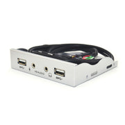 3,5 pollici 2 USB 2.0 + HD AUDIO Port Case PC desktop Floppy Drive Pannello frontale, 2 USB 2.0+HD AUDIO Black, 2 USB 2.0+HD AUDIO Silver White