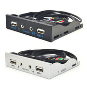 3,5 pollici 2 USB 2.0 + HD AUDIO Port Case PC desktop Floppy Drive Pannello frontale, 2 USB 2.0+HD AUDIO Black, 2 USB 2.0+HD AUDIO Silver White