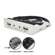 3,5 pollici 2 USB 2.0 + HD AUDIO Port Case PC desktop Floppy Drive Pannello frontale, 2 USB 2.0+HD AUDIO Black, 2 USB 2.0+HD AUDIO Silver White