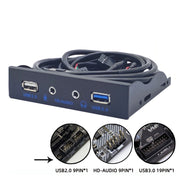 Porta USB 2.0+USB 3.0+HD da 3,5 pollici Porta PC desktop Unità floppy Pannello frontale, USB 2.0+USB 3.0+HD AUDIO