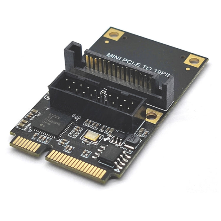 Mini PCI-E a USB3.2 GEN1 Front 19Pin 2 Porte Transfer Card Supporta Half High, SATA, S 4PIN Electric Point