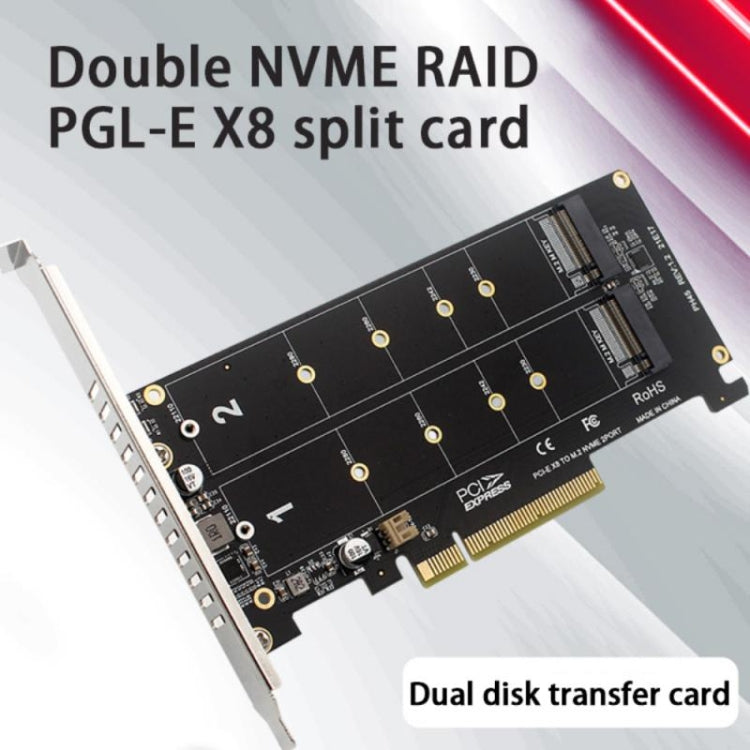 PCI-E X8 Double Disk Transfer Card NVME M.2 MKEY SSD RAID Array Adattatore di espansione, PH45