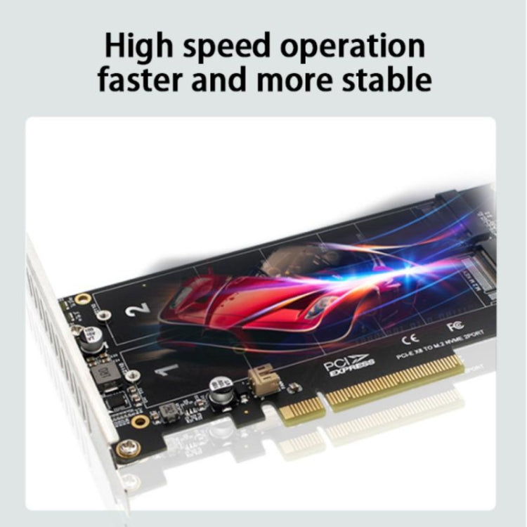PCI-E X8 Double Disk Transfer Card NVME M.2 MKEY SSD RAID Array Adattatore di espansione, PH45