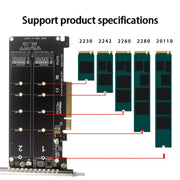 PCI-E X8 Double Disk Transfer Card NVME M.2 MKEY SSD RAID Array Adattatore di espansione, PH45