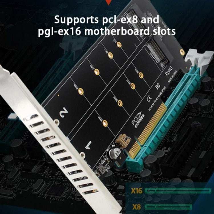 PCI-E X8 Double Disk Transfer Card NVME M.2 MKEY SSD RAID Array Adattatore di espansione, PH45